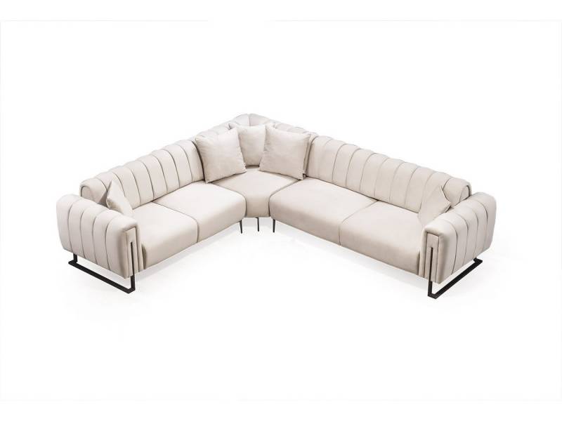 Villa Möbel Ecksofa Bianca, 1 Teile, mit Schlaffunktion durch umklappbare Rückenlehne von Villa Möbel