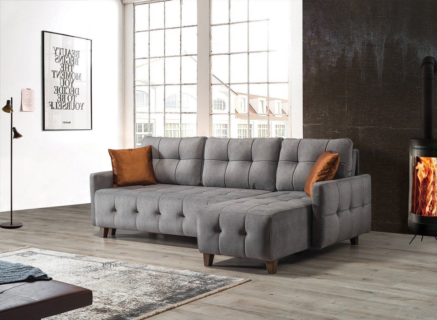 Villa Möbel Ecksofa Cost, 1, Quality Made in Turkey- Pflegeleichter Mikrofaserstoff von Villa Möbel