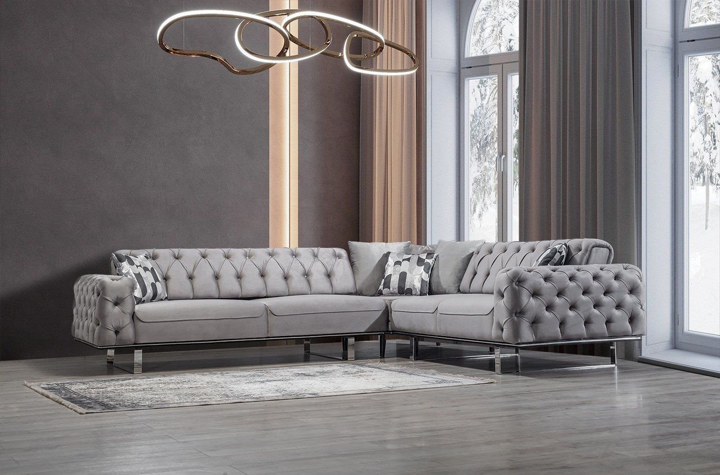 Villa Möbel Ecksofa Roma, 1, Quality Made in Turkey- Pflegeleichter Mikrofaserstoff von Villa Möbel