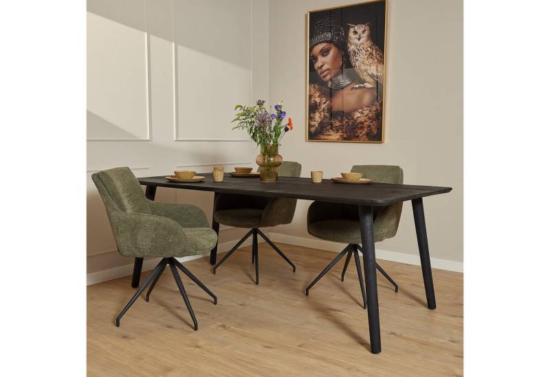 Villa Möbel Esstisch Esstisch Dakota Black (Packung, 1-St., 1 Tisch), Tischplatte und Beine aus Mangoholz von Villa Möbel