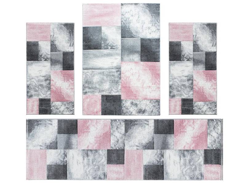 Villa Möbel Kurzflor-Bettumrandung Kariert Design, Höhe 13 mm, (4-tlg), Wohnzimmer Teppich Rot Kurzflor Konturenschnitt Kariert Design Villa Möbel Kurzflor-Bettumrandung Kariert Design, Höhe 13 mm, (4-tlg), Wohnzimmer Teppich Rot Kurzflor Konturenschnitt Kariert Design von Villa Möbel