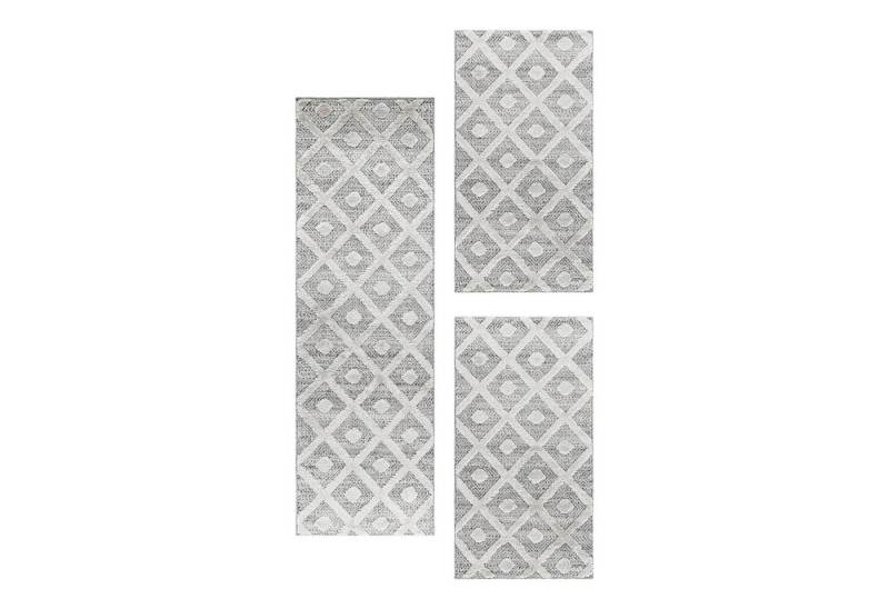 Villa Möbel Hochflor-Bettumrandung Boho-Design, Höhe 20 mm, (3-tlg), Teppich Wohnzimmer Boho Design weich 3D Optik Skandinavische Stil von Villa Möbel