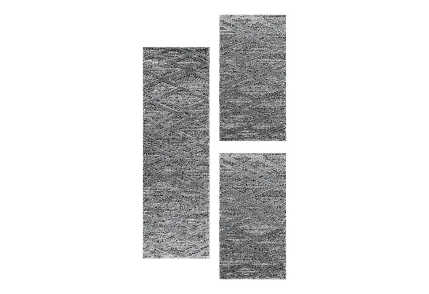 Villa Möbel Hochflor-Bettumrandung Boho-Design, Höhe 20 mm, (3-tlg), Teppich Wohnzimmer Boho Design weich 3D Optik Skandinavische Stil von Villa Möbel