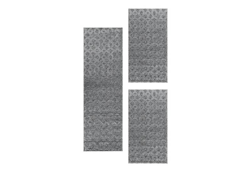 Villa Möbel Hochflor-Bettumrandung Boho-Design, Höhe 20 mm, (3-tlg), Teppich Wohnzimmer Geometrisch Design 3D Optik Skandinavische Stil von Villa Möbel