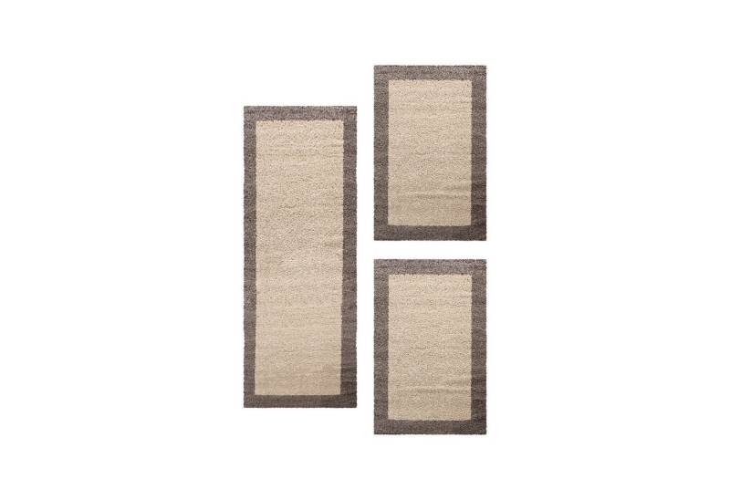 Villa Möbel Hochflor-Bettumrandung Bordüre Design, Höhe 30 mm, (3-tlg), Teppich Wohnzimmer Bordüre Design Shaggy versch. farben und größen von Villa Möbel