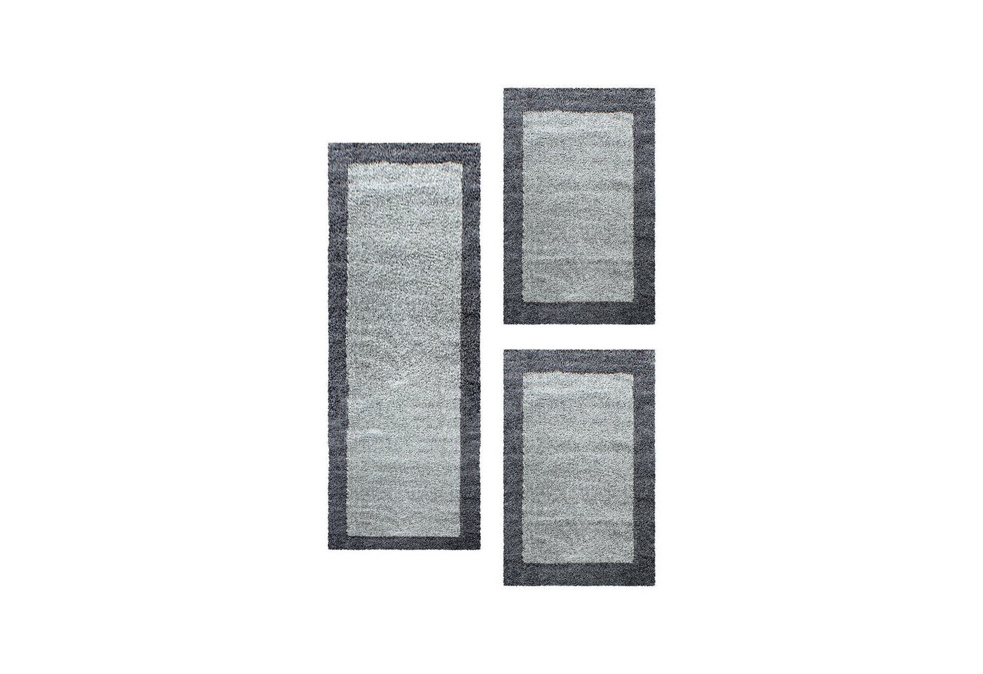 Villa Möbel Hochflor-Bettumrandung Bordüre Design, Höhe 30 mm, (3-tlg), Teppich Wohnzimmer Bordüre Design Shaggy versch. farben und größen von Villa Möbel