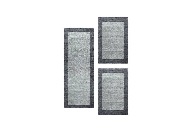 Villa Möbel Hochflor-Bettumrandung Bordüre Design, Höhe 30 mm, (3-tlg), Teppich Wohnzimmer Bordüre Design Shaggy versch. farben und größen von Villa Möbel