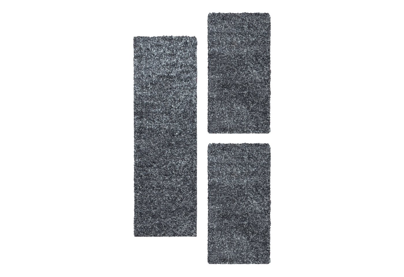 Villa Möbel Hochflor-Bettumrandung Meliert Design, Höhe 30 mm, (3-tlg), Teppich Meliert Design Teppich Wohnzimmer versch. farben und größen von Villa Möbel