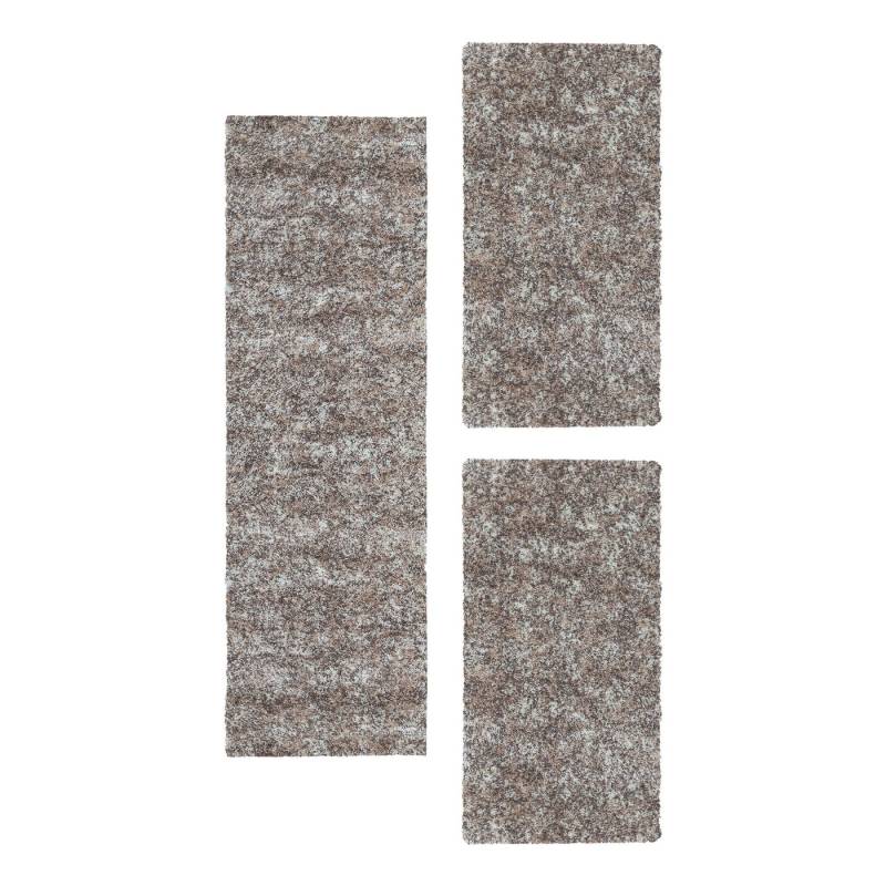 Villa Möbel Hochflor-Bettumrandung Meliert Design, Höhe 30 mm, (3-tlg), Teppich Meliert Design Teppich Wohnzimmer versch. farben und größen von Villa Möbel