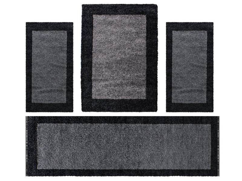Villa Möbel Hochflor-Teppich Lifiva Teppich-Set, Rechteckig, Höhe: 30 mm, Teppich Wohnzimmer Bordüre Design Shaggy versch. farben und größen von Villa Möbel