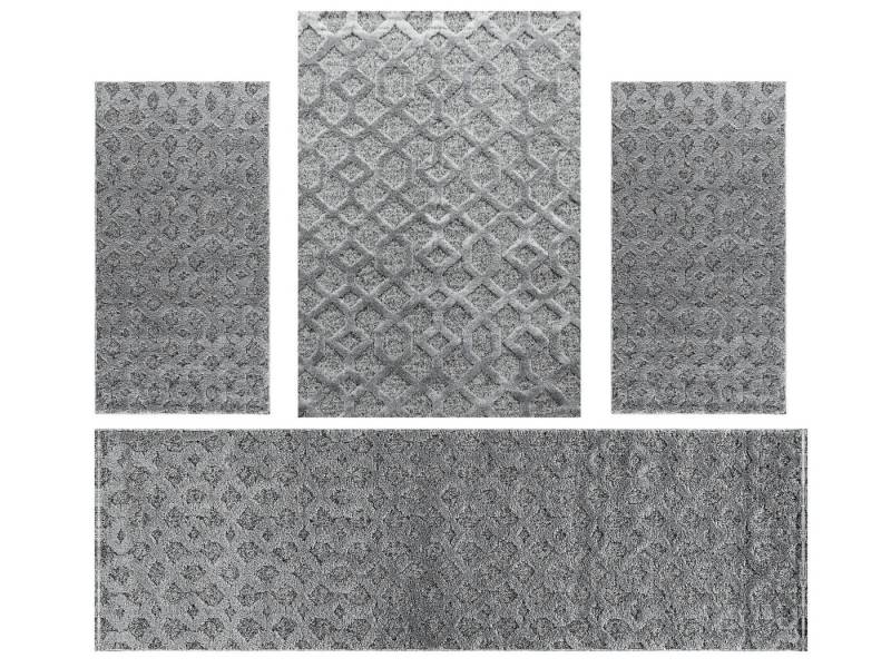 Villa Möbel Hochflor-Bettumrandung Boho-Design, Höhe 20 mm, (4-tlg), Teppich Wohnzimmer Geometrisch Design 3D Optik Skandinavische Stil Villa Möbel Hochflor-Bettumrandung Boho-Design, Höhe 20 mm, (4-tlg), Teppich Wohnzimmer Geometrisch Design 3D Optik Skandinavische Stil von Villa Möbel