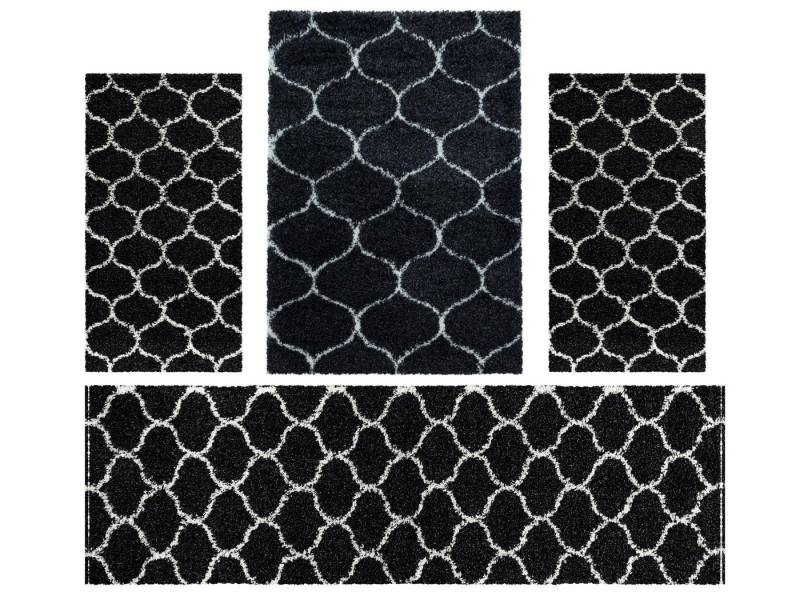 Villa Möbel Hochflor-Bettumrandung Skandinavisches Design, Höhe 30 mm, (4-tlg), Runder Teppich Wohnzimmer Skandinavisches Design Shaggy flauschig Villa Möbel Hochflor-Bettumrandung Skandinavisches Design, Höhe 30 mm, (4-tlg), Runder Teppich Wohnzimmer Skandinavisches Design Shaggy flauschig von Villa Möbel