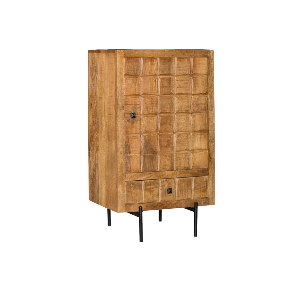 Villa Möbel Kommode (60x40x103 cm, 1 St., 1 Kommode), Mangoholz mit Metallbeinen von Villa Möbel