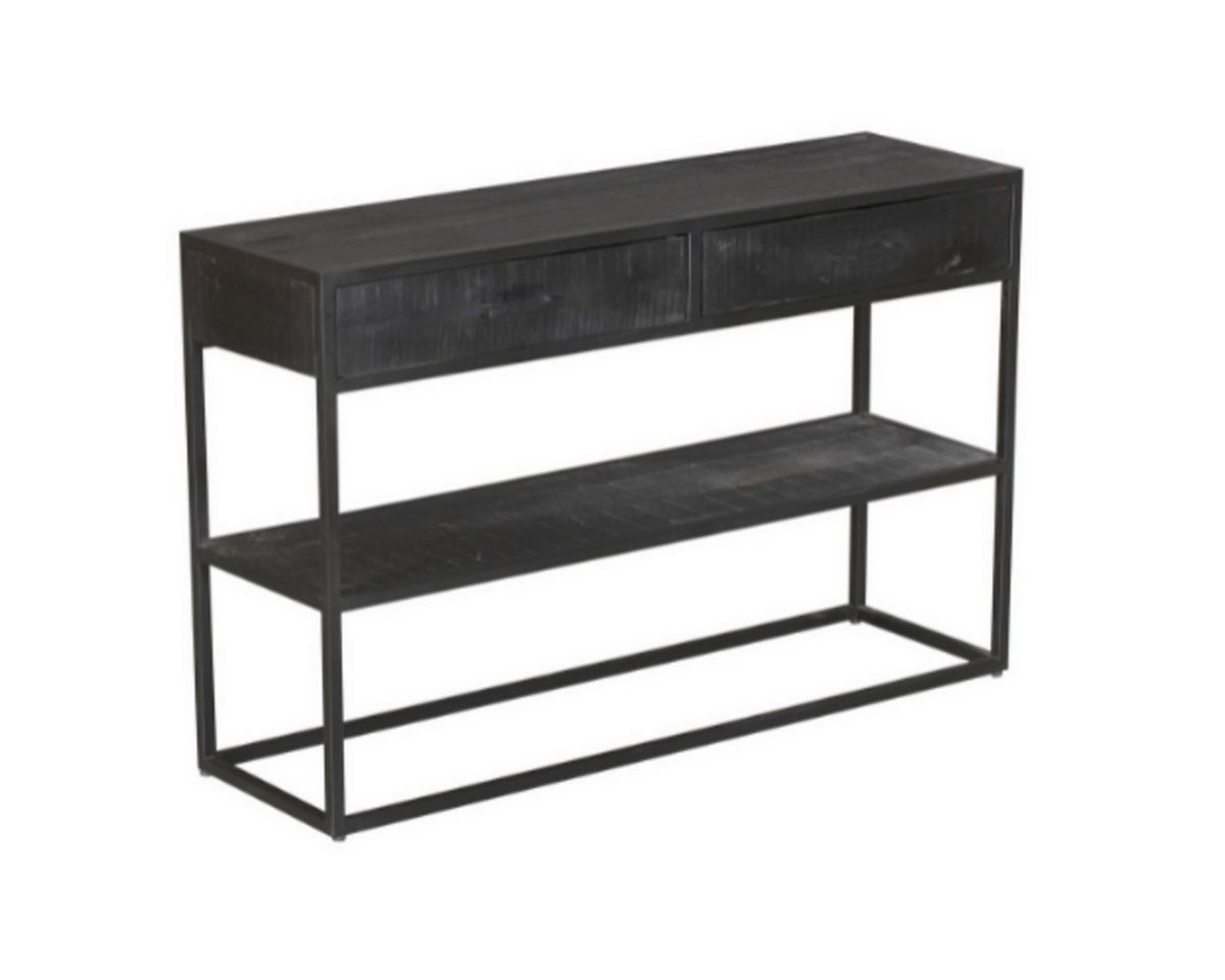 Villa Möbel Konsolentisch Konsolentisch Devereux Black 2 Schubladen (Packung, 1-St., 1 Konsolentisch), Mango Massivholz mit Lounge-Gestell von Villa Möbel