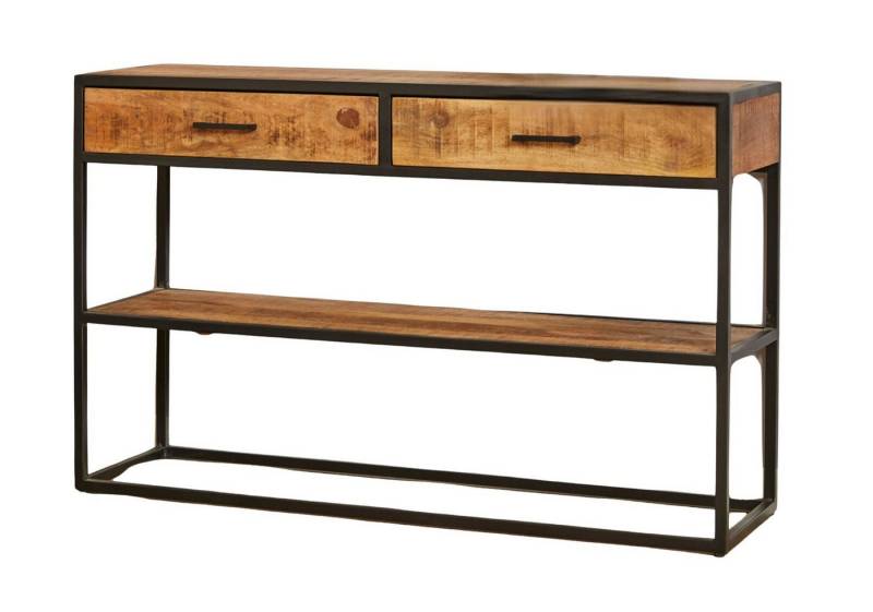 Villa Möbel Konsolentisch Konstolentisch Devereux Mangoholz (Packung, 1-St., 1 Konsolentisch), Mango Massivholz mit Lounge-Gestell von Villa Möbel