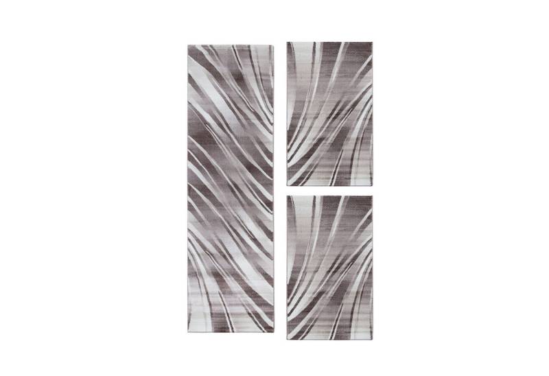 Villa Möbel Kurzflor-Bettumrandung Abstrakt Wellen Design, Höhe 12 mm, (3-tlg), Kurzflor Teppich Wohnzimmer Abstrakt Wellen Design versch. größe von Villa Möbel
