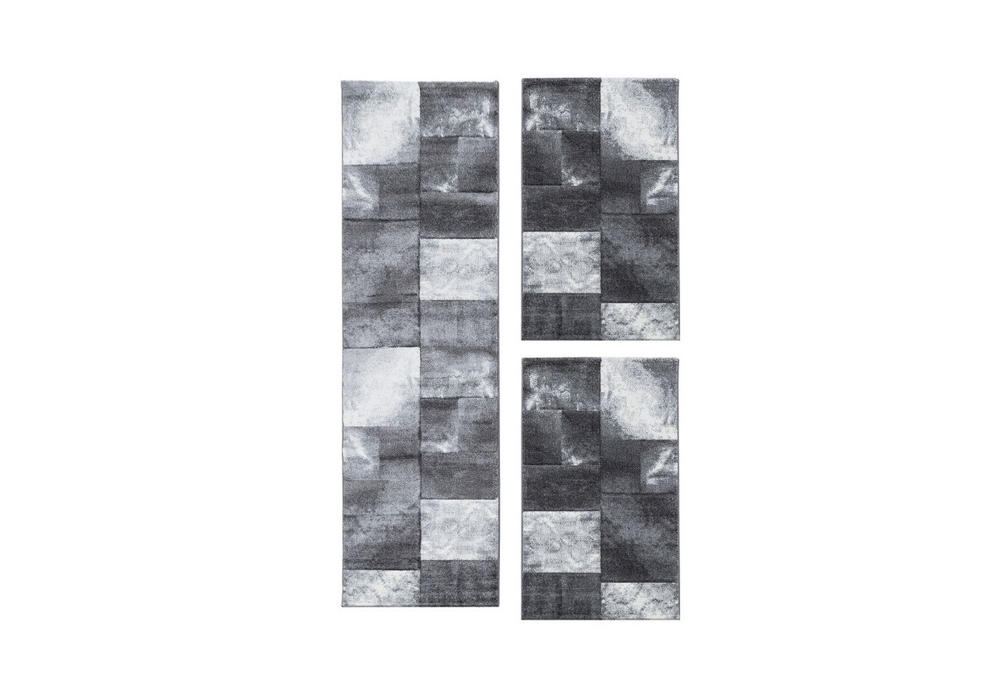 Villa Möbel Kurzflor-Bettumrandung Kariert Design, Höhe 13 mm, (3-tlg), Wohnzimmer Teppich Rot Kurzflor Konturenschnitt Kariert Design von Villa Möbel