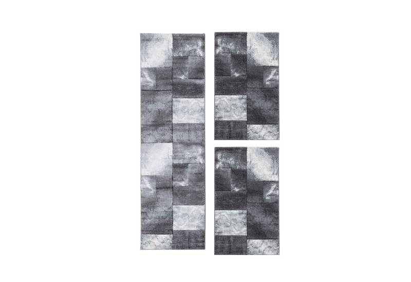 Villa Möbel Kurzflor-Bettumrandung Kariert Design, Höhe 13 mm, (3-tlg), Wohnzimmer Teppich Rot Kurzflor Konturenschnitt Kariert Design von Villa Möbel