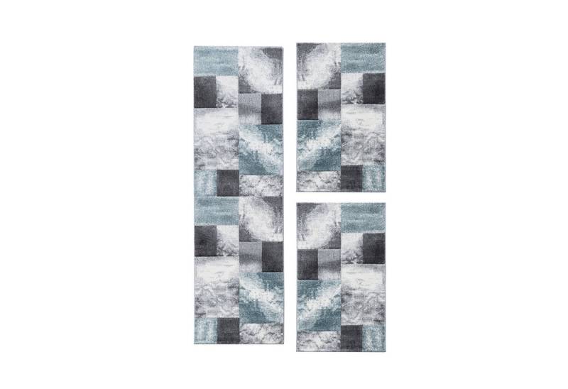 Villa Möbel Kurzflor-Bettumrandung Kariert Design, Höhe 13 mm, (3-tlg), Wohnzimmer Teppich Rot Kurzflor Konturenschnitt Kariert Design von Villa Möbel