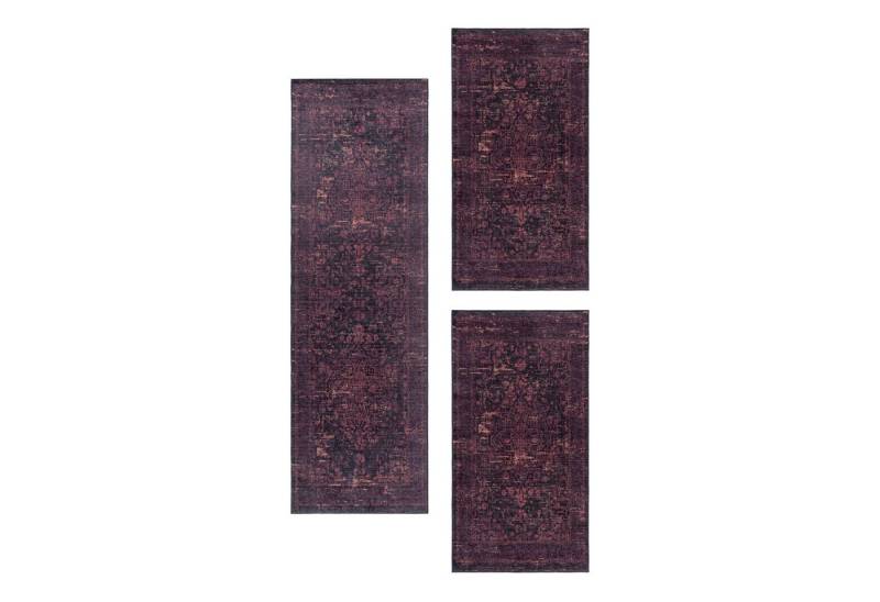 Villa Möbel Kurzflor-Bettumrandung Orientalisch Design, Höhe 7 mm, (3-tlg), Waschbarer Teppich Orient Design Rutschfest Teppich Wohnzimmer von Villa Möbel
