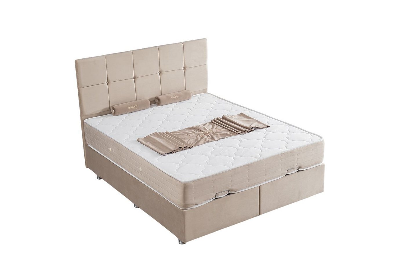 Villa Möbel Boxspringbett BAMBU (Bett, Bett), Bettkasten mit XXL Stauraum & Gasdruckfedern für einfache Handhabung von Villa Möbel