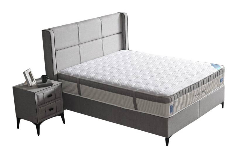Villa Möbel Polsterbett Fresh (Bett Set, 4-tlg., Bett Set aus Bettkasten, Kopfteil und Matratze), Bettkasten mit XXL Stauraum & Gasdruckfedern für einfache Handhabung von Villa Möbel