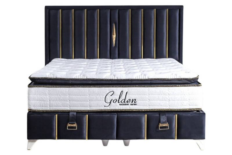 Villa Möbel Boxspringbett GOLDEN (Bett Set, Bettset), Bettkasten mit XXL Stauraum & Gasdruckfedern für einfache Handhabung von Villa Möbel