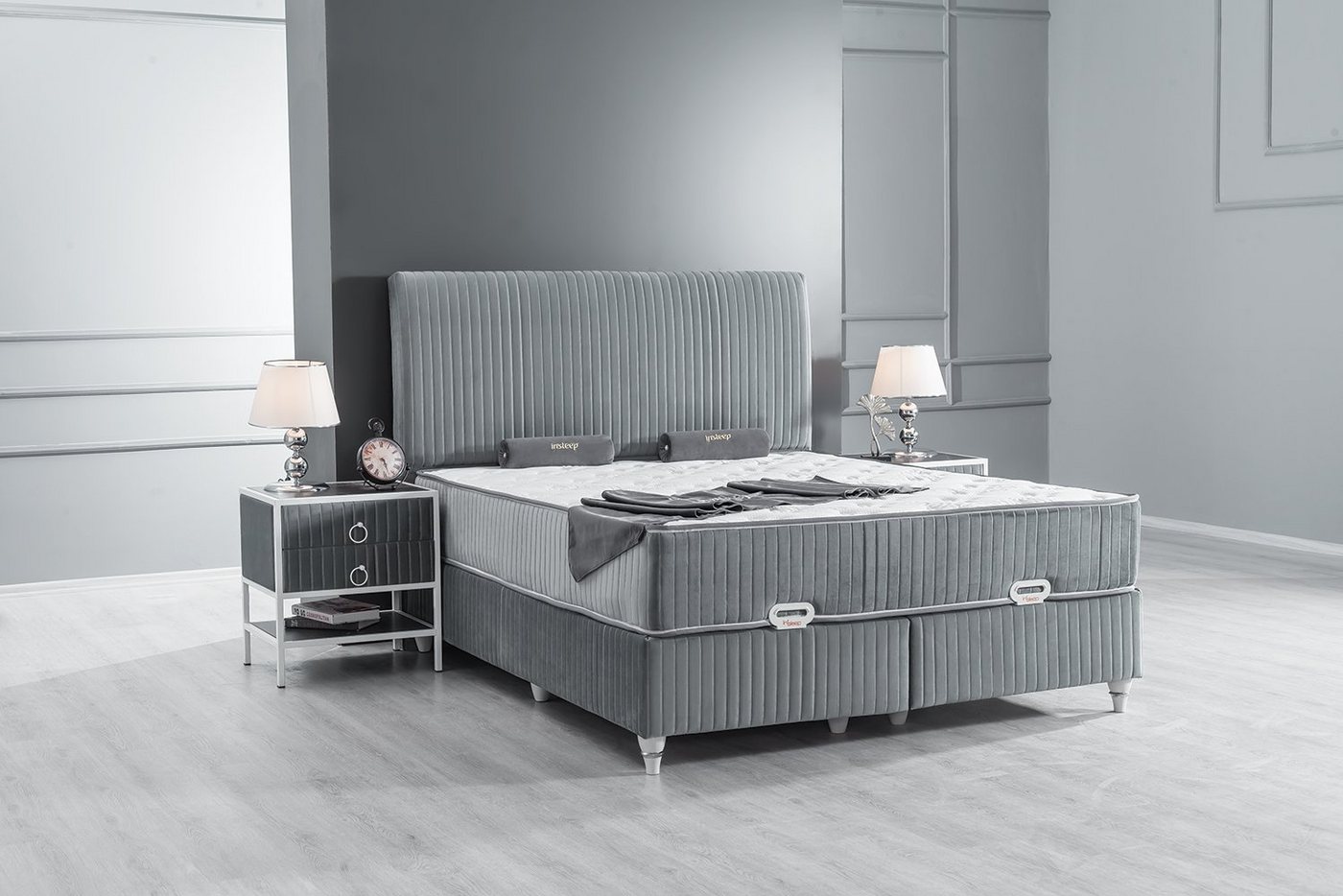 Villa Möbel Boxspringbett LINA (Bett, Bett), Bettkasten mit XXL Stauraum & Gasdruckfedern für einfache Handhabung von Villa Möbel