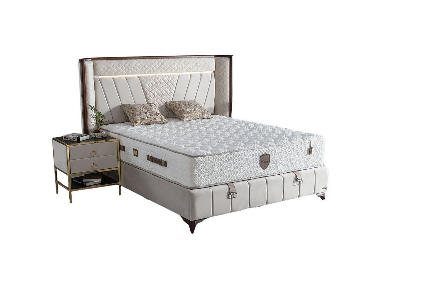 Villa Möbel Boxspringbett LUSSO (Bett, Bett), Bettkasten mit XXL Stauraum & Gasdruckfedern für einfache Handhabung von Villa Möbel