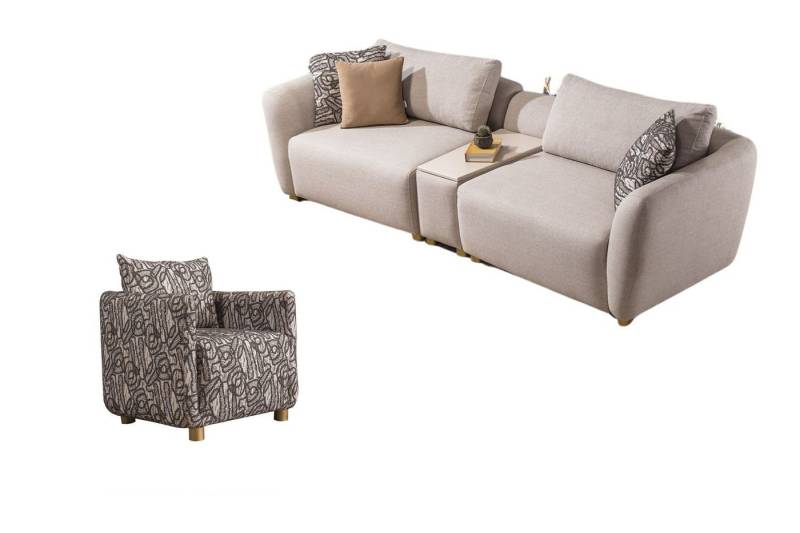 Villa Möbel Polstergarnitur Allegro, (Set, 2-tlg), mit Relax-/Bettfunktion durch verstellbare Rückenlehne von Villa Möbel