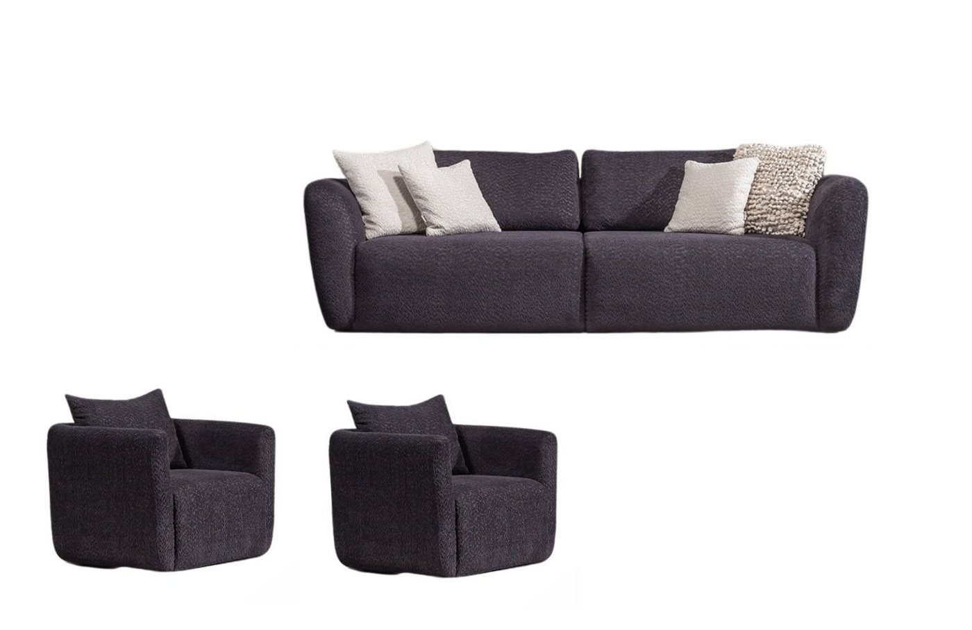 Villa Möbel Polstergarnitur Allegro, (Set, 3-tlg), mit Relax-/Bettfunktion durch verstellbare Rückenlehne von Villa Möbel