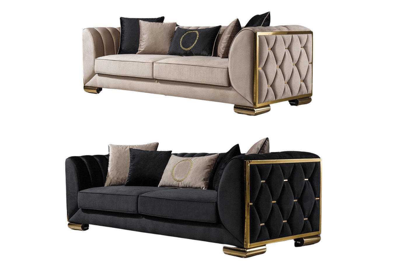 Villa Möbel Polstergarnitur Casablanca, (Set, 2-tlg), Handmade Quality,strapazierfähiger,pflegeleichter Mikrofaserstoff von Villa Möbel