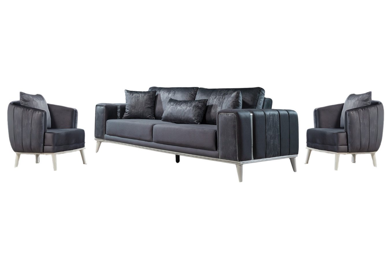 Villa Möbel Polstergarnitur Lena, (Set, 3-tlg), mit Relax-/Bettfunktion durch umklappbare Rückenlehne von Villa Möbel