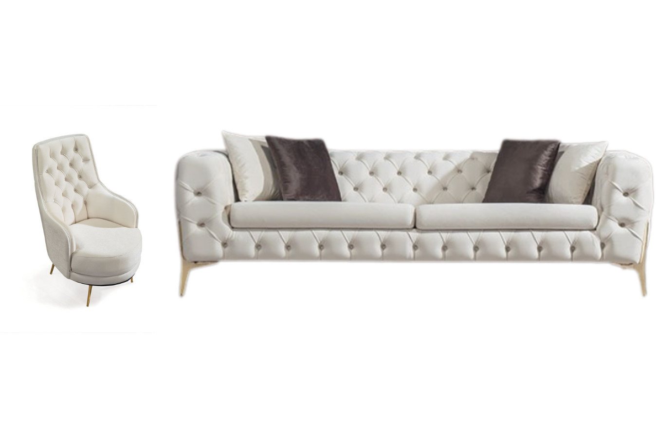 Villa Möbel Polstergarnitur Marrakesh, (Set, 2-tlg), Handmade Quality,strapazierfähiger,pflegeleichter Mikrofaserstoff von Villa Möbel
