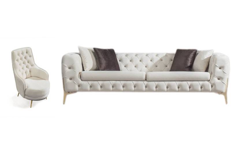Villa Möbel Polstergarnitur Marrakesh, (Set, 2-tlg), Handmade Quality,strapazierfähiger,pflegeleichter Mikrofaserstoff von Villa Möbel