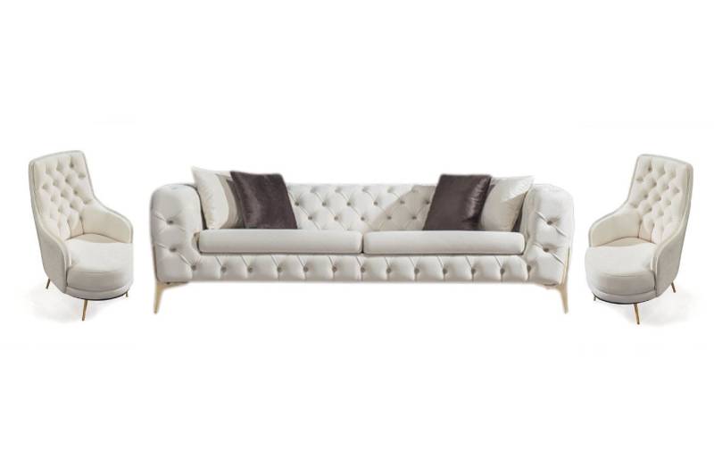 Villa Möbel Polstergarnitur Marrakesh, (Set, 3-tlg), Handmade Quality,strapazierfähiger,pflegeleichter Mikrofaserstoff von Villa Möbel