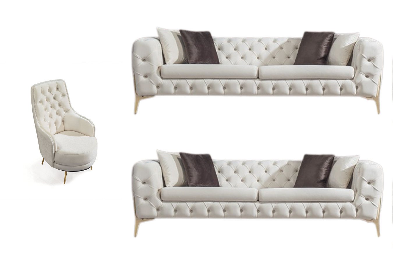 Villa Möbel Polstergarnitur Marrakesh, (Set, 3-tlg), Handmade Quality,strapazierfähiger,pflegeleichter Mikrofaserstoff von Villa Möbel