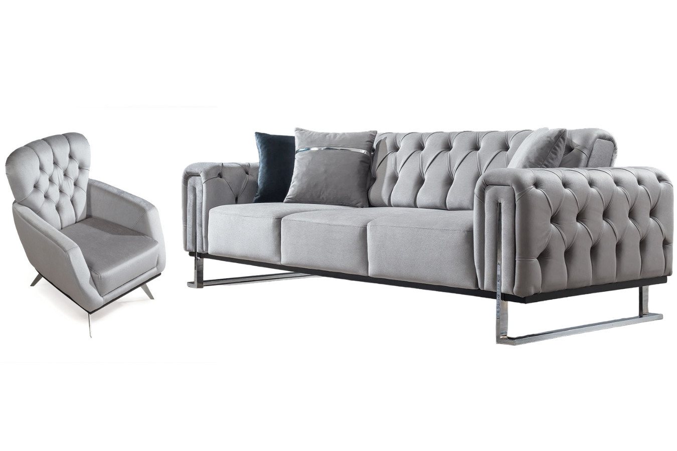 Villa Möbel Polstergarnitur Nova, (Set, 2-tlg), mit Relax-/Bettfunktion durch umklappbare Rückenlehne von Villa Möbel