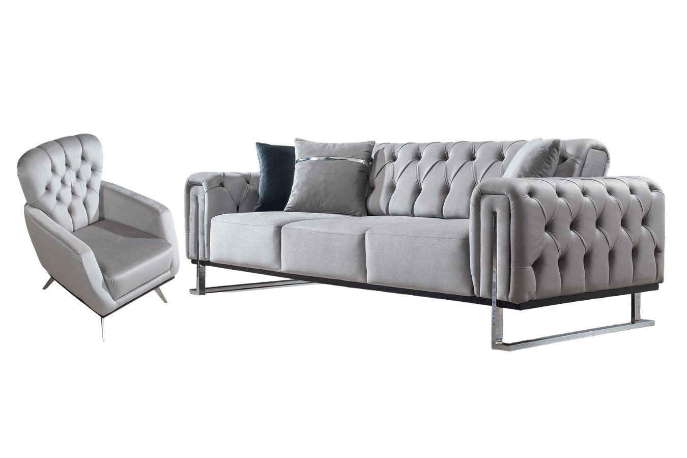 Villa Möbel Polstergarnitur Nova, (Set, 2-tlg), mit Relax-/Bettfunktion durch umklappbare Rückenlehne von Villa Möbel