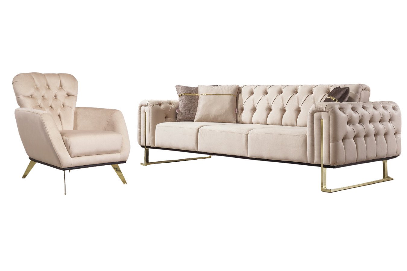 Villa Möbel Polstergarnitur Nova, (Set, 2-tlg), mit Relax-/Bettfunktion durch umklappbare Rückenlehne von Villa Möbel
