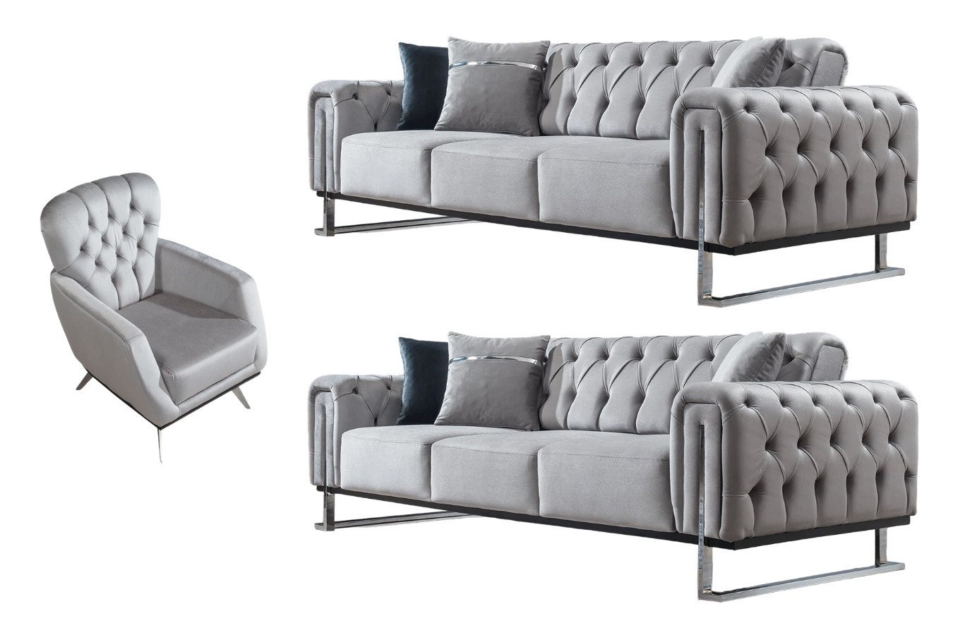 Villa Möbel Polstergarnitur Nova, (Set, 3-tlg), mit Relax-/Bettfunktion durch umklappbare Rückenlehne von Villa Möbel