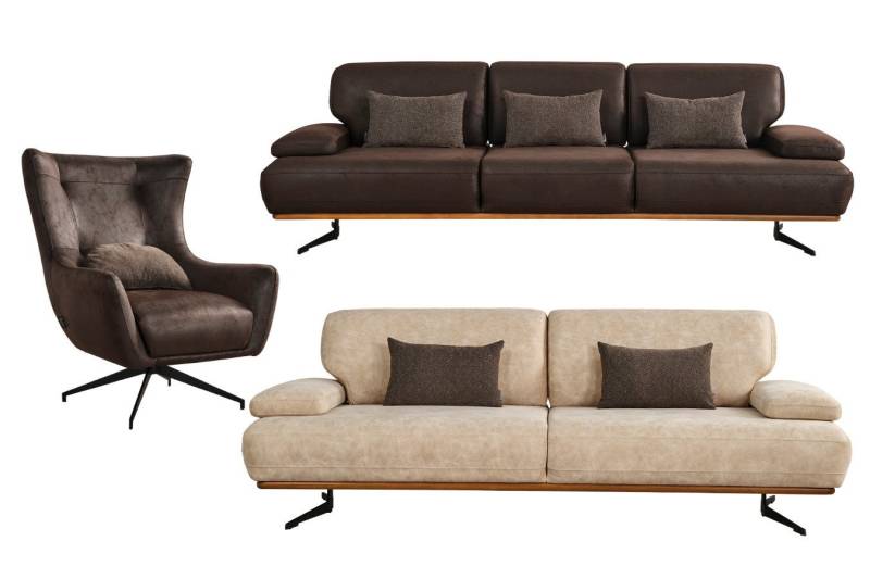 Villa Möbel Polstergarnitur Pegasus, (Set), Hand Made Qualtiy, Luxus-Microfaser (100% Polyester) von Villa Möbel