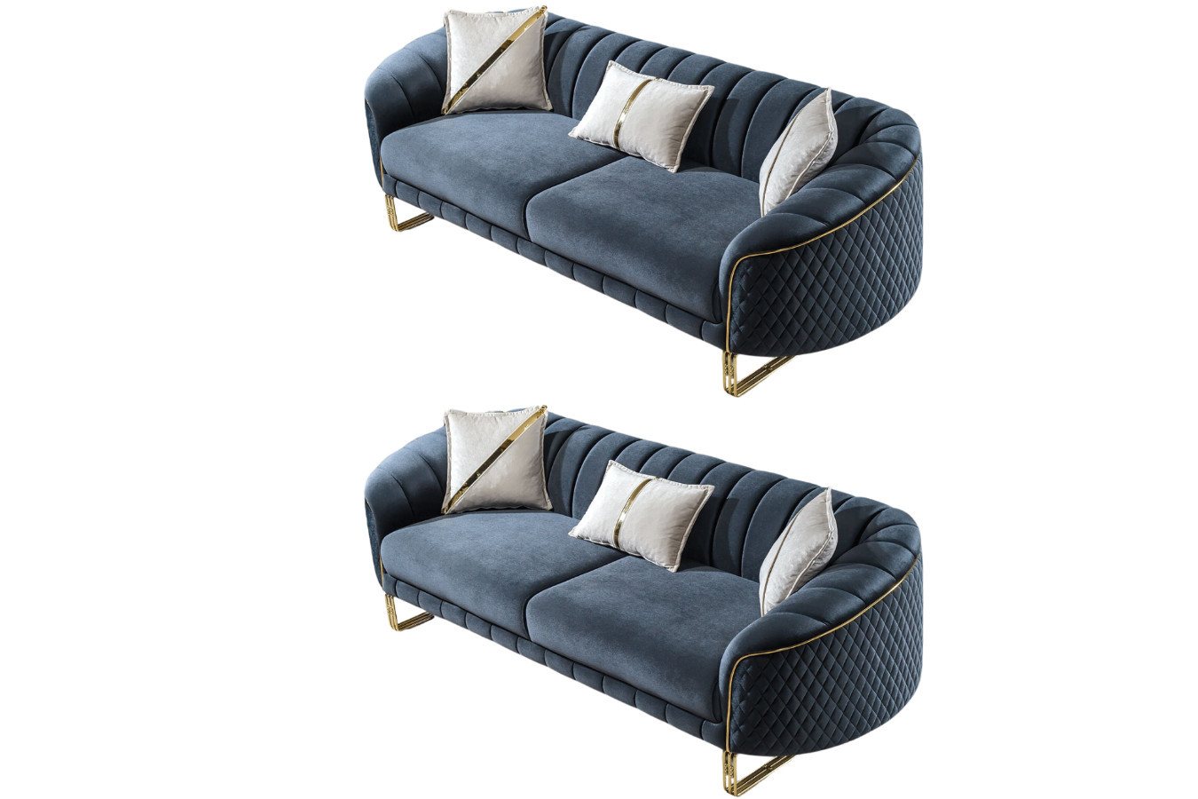 Villa Möbel Polstergarnitur Porto, (Set, 2-tlg), Handmade Quality,strapazierfähiger,pflegeleichter Mikrofaserstoff von Villa Möbel