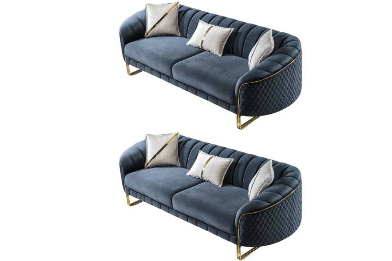 Villa Möbel Polstergarnitur Porto, (Set, 2-tlg), Handmade Quality,strapazierfähiger,pflegeleichter Mikrofaserstoff von Villa Möbel
