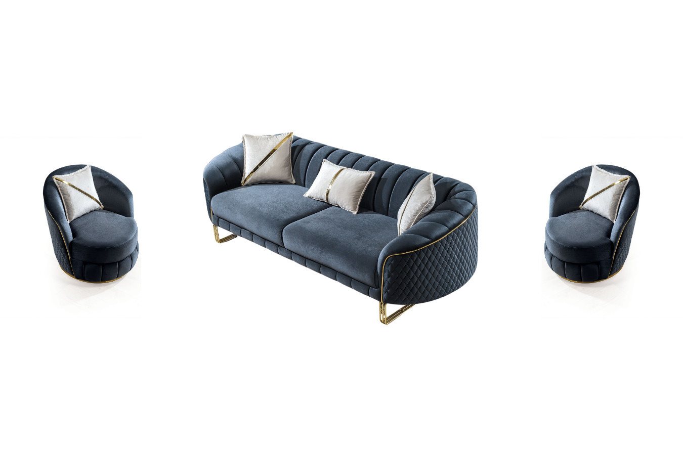 Villa Möbel Polstergarnitur Porto, (Set, 3-tlg), Handmade Quality,strapazierfähiger,pflegeleichter Mikrofaserstoff von Villa Möbel