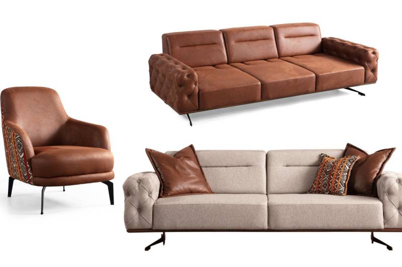 Villa Möbel Polstergarnitur Prestige, (Set, 3-tlg), mit Relax-/Bettfunktion durch verstellbare Rückenlehne von Villa Möbel