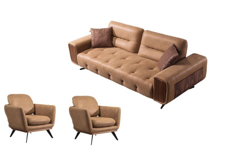 Villa Möbel Polstergarnitur Royal, (Set, 3-tlg), mit Relax-/Bettfunktion durch verstellbare Rückenlehne von Villa Möbel