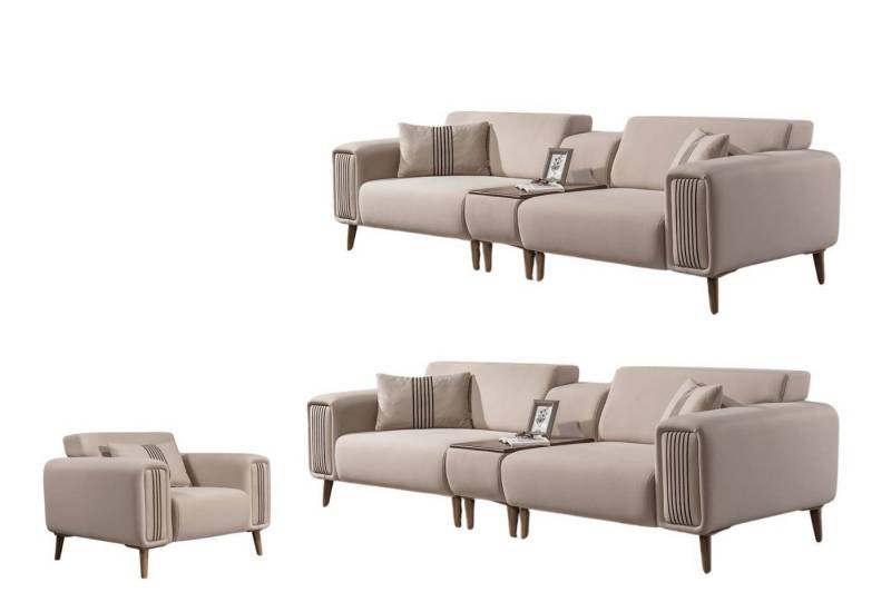 Villa Möbel Polstergarnitur Santero, (Set, 3-tlg), mit Relax-/Bettfunktion durch verstellbare Rückenlehne von Villa Möbel