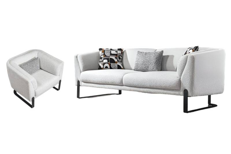 Villa Möbel Polstergarnitur Silvana, (Set, 2-tlg), Handmade Quality,strapazierfähiger,pflegeleichter Mikrofaserstoff von Villa Möbel