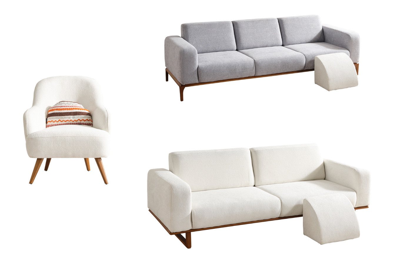 Villa Möbel Polstergarnitur Serenity, (Set, 3-tlg), Hand Made Qualtiy, pflegeleichter Mikrofaserstoff von Villa Möbel